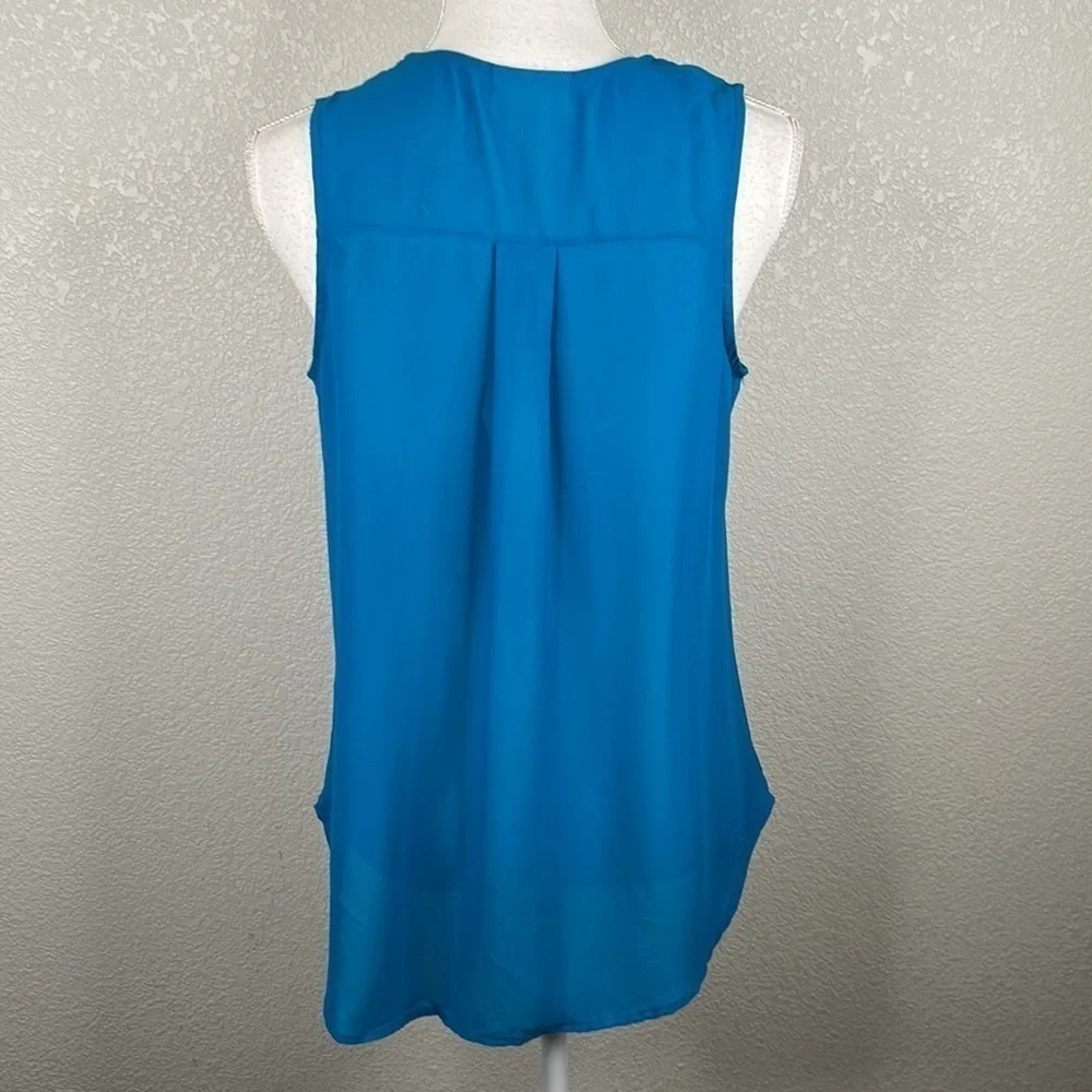 Bella du Jour Turquoise Embroidered Sleeveless Top Size Large - Picture 4 of 6